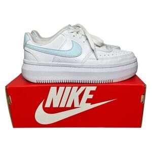 Nike Court Vision Alta Platform Sneakers White Glacier Blue Womens Size 7